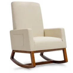 Tangkula Mid Century Rocking Chair Comfortable Rocker Modern High Back Armchair Beige 15 Tangkula Mid Century Rocking Chair Comfortable Rocker Modern High Back Armchair Beige -Tangkula Shop GUEST 2c42a513 1f6f 4516 a605 98a15b5dffe3