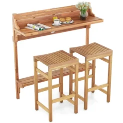 Tangkula 6-Piece Acacia Wood Balcony Bar Set with 2-Tier Table & 4 Curved Stools 18 Tangkula 6-Piece Acacia Wood Balcony Bar Set with 2-Tier Table & 4 Curved Stools -Tangkula Shop GUEST 2c4dca23 c671 42d6 9a71 c8fd09dcf866