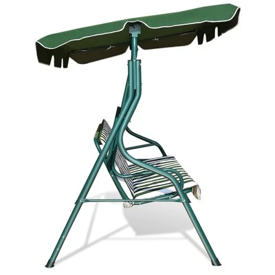 Tangkula 3-Seats Outdoor Glider Hammock With Adjustable Waterproof Canopy Aluminum Frame Patio Swing Chair 8 Tangkula 3-Seats Outdoor Glider Hammock With Adjustable Waterproof Canopy Aluminum Frame Patio Swing Chair - Image 8