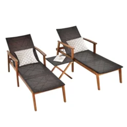 Tangkula 3PCS Chaise Lounge Set 4-Level Folding Chaise Lounge Adjustable Outdoor Beach With Wicker Side Table 19 Tangkula 3PCS Chaise Lounge Set 4-Level Folding Chaise Lounge Adjustable Outdoor Beach With Wicker Side Table -Tangkula Shop GUEST 2c707019 3c4d 4557 b4ef db524b95b8e8