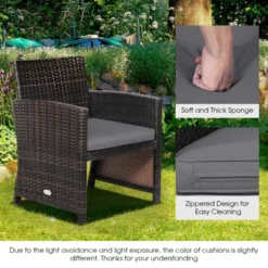 Tangkula 3 Pieces Outdoor PE Wicker Bistro Set With Waterproof Cover For Porch Balcony Garden And Poolside, Red/Off White/Grey/Turquoise 16 Tangkula 3 Pieces Outdoor PE Wicker Bistro Set With Waterproof Cover For Porch Balcony Garden And Poolside, Red/Off White/Grey/Turquoise -Tangkula Shop GUEST 2cd6bbcb 6128 4ba6 829d 0fd53c866314