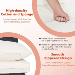 Tangkula 5PCS Patio Outdoor Rattan Sofa Conversation Set W/ Seat & Back Cushions Off White -Tangkula Shop GUEST 2ce98f87 c793 4508 a88d d18216ade084