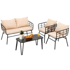 Tangkula 4PCS Patio Conversation Set Outdoor Furniture Set W/ Cushions Steel Structure 11 Tangkula 4PCS Patio Conversation Set Outdoor Furniture Set W/ Cushions Steel Structure -Tangkula Shop GUEST 2cffb8ed 32c4 45d0 ad1b e244e63df7c4