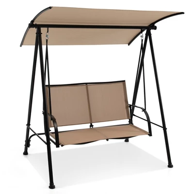 Tangkula 2-Person Patio Swing Seat Swing Bench Canopy Swing Loveseat Outdoor 7 Tangkula 2-Person Patio Swing Seat Swing Bench Canopy Swing Loveseat Outdoor - Image 7