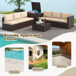 Tangkula 8 PCS Wicker Patio Furniture Set Rattan Sectional Sofa Set W/ Cushions -Tangkula Shop GUEST 2d683bba c563 408f 8262 384afe50f86f