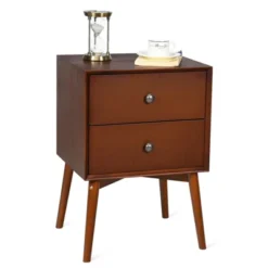 Tangkula Mid Century Nightstand Sofa End Table Bedroom Side Table With 2 Drawers -Tangkula Shop GUEST 2d688d63 f4cf 490d b3d1 a04726e33a88