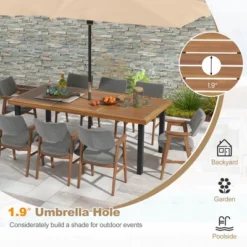 Tangkula 79-inch Acacia Wood Outdoor Dining Table - 8-Person Capacity with Umbrella Hole -Tangkula Shop GUEST 2d7dca3f 89a8 4952 b2b4 3c29bd65c373