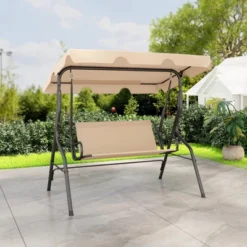 Tangkula 3-Person Outdoor Porch Swing with Adjustable Canopy & Cushions -Tangkula Shop GUEST 2d89434a 0a7f 4661 932e 06795ec9995b