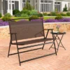 Tangkula Foldable 2-Person Garden Bench - Portable Outdoor Patio Loveseat