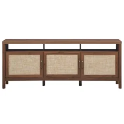 Tangkula Universal TV Stand Cabinet Television Media Console With 3 Rattan Doors Grey Oak Walnut 10 Tangkula Universal TV Stand Cabinet Television Media Console With 3 Rattan Doors Grey Oak Walnut -Tangkula Shop GUEST 2e2f7cc1 f6da 43bf a060 f433526129eb