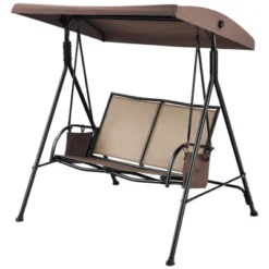 Tangkula 2-Person Patio Swing Seat Outdoor Porch Swing All Weather Hammock W/Canopy & Storage Pockets Brown 8 Tangkula 2-Person Patio Swing Seat Outdoor Porch Swing All Weather Hammock W/Canopy & Storage Pockets Brown -Tangkula Shop GUEST 2e545742 5148 4c7b 9e64 217e6525a673