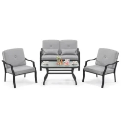 Tangkula 4PCS Furniture Set Outdoor Conversation Sofa W/ Tempered Glass Coffee Table Patio 7 Tangkula 4PCS Furniture Set Outdoor Conversation Sofa W/ Tempered Glass Coffee Table Patio -Tangkula Shop GUEST 2e58e692 c165 4fe6 9353 789954a77804