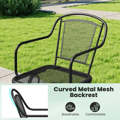 Tangkula 4-Piece Patio Rocking Chair Set with Breathable Metal Mesh 5 Tangkula 4-Piece Patio Rocking Chair Set with Breathable Metal Mesh - Image 5