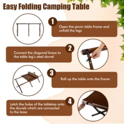 Tangkula Folding Wooden Camping Table Portable Picnic Table W/ Carry Bag Roll-up Bamboo Tabletop Outdoor Travel Camping Table Natural/Coffee 16 Tangkula Folding Wooden Camping Table Portable Picnic Table W/ Carry Bag Roll-up Bamboo Tabletop Outdoor Travel Camping Table Natural/Coffee -Tangkula Shop GUEST 2e7d1111 18eb 4897 a45f 2ddf507edfdc