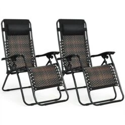 Tangkula Set of 2 Folding Zero Gravity Rattan Lounge Chairs with Headrests 9 Tangkula Set of 2 Folding Zero Gravity Rattan Lounge Chairs with Headrests -Tangkula Shop GUEST 2ecd53ee 54d1 4bce 9a2b b4b4f6b9f2cf