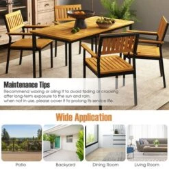 Tangkula 55” Patio Dining Table 6 People Acacia Wood Dining Table With Slatted Tabletop U-shaped Frame Adjustable Foot Pads 12 Tangkula 55” Patio Dining Table 6 People Acacia Wood Dining Table With Slatted Tabletop U-shaped Frame Adjustable Foot Pads -Tangkula Shop GUEST 2f1ea317 9a04 4067 8c2d d59ae4de00fd