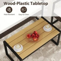 Tangkula Set Of 4 PE Rattan Patio Conversation Set Outdoor Porch Chairs Loveseat With Coffee Table And Soft Cushions Metal Frame -Tangkula Shop GUEST 2f29e2f2 a7ce 41e0 bebd 0ab433d4c0da 1