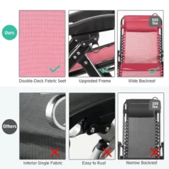 Tangkula Oversized Zero Gravity Lounge Chair Folding Recliner W/ Cup Holder & Pillow, Red 13 Tangkula Oversized Zero Gravity Lounge Chair Folding Recliner W/ Cup Holder & Pillow, Red -Tangkula Shop GUEST 2f5392cc c1fd 4582 aff2 549f08560e97