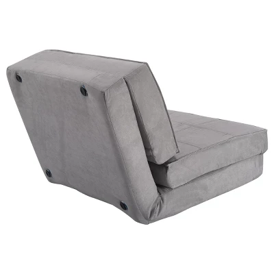 Tangkula Fold Down Chair Convertible Couch GrayBlack 5 Tangkula Fold Down Chair Convertible Couch GrayBlack - Image 5