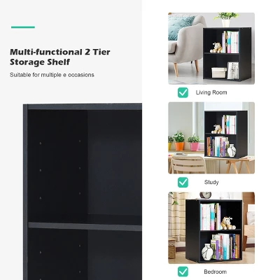 Tangkula 2-Tier Storage Night Stand Open Display Shelf MDF End Table 4 Tangkula 2-Tier Storage Night Stand Open Display Shelf MDF End Table - Image 4