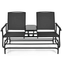 Tangkula Patio Loveseat Glider: 2-Person Outdoor Rocking Chair with Center Table -Tangkula Shop GUEST 2fe76091 096b 4ac6 b9fc c5c165becf40