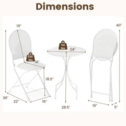 Tangkula 3 Piece Patio Set W/ Rattan-like Pattern Metal Patio Folding Bistro Set For 2 -Tangkula Shop GUEST 303e0706 4ae7 4134 baa1 5b0c7f31cbd7