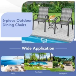 Tangkula 12PCS Outdoor PE Wicker Stacking Dining Chairs Patio Arm Chairs 15 Tangkula 12PCS Outdoor PE Wicker Stacking Dining Chairs Patio Arm Chairs -Tangkula Shop GUEST 305743df 47bd 4b19 b2b1 1620f166739c