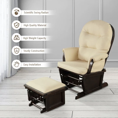 Tangkula Ergonomic Rocking Chair Baby Nursery Chair Glider With Ottoman 5 Tangkula Ergonomic Rocking Chair Baby Nursery Chair Glider With Ottoman - Image 5