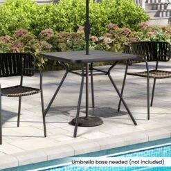 Tangkula 32" Outdoor Patio Dining Table with 1.6" Umbrella Hole & DPC Top