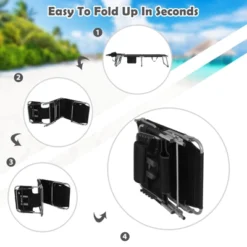 Tangkula Beach Lounge Chair Reclining Chair With 5 Adjustable Positions Detachable Pillow &Hand Ropes Blue/Black/Gray/Turquoise/Beige/Pink -Tangkula Shop GUEST 31753e82 718e 4f83 9dff 71710dd25012