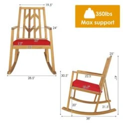 Tangkula Outdoor Rocking Chair Acacia Wood Armrest Cushioned Sofa W/Removable High-Density Cushion For Garden -Tangkula Shop GUEST 318bbe23 3c4b 442f a9e1 dbd3ee12c0af