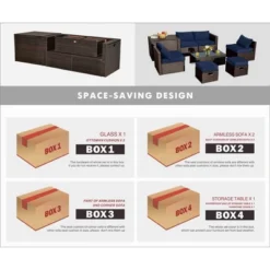 Tangkula 8 PCS Outdoor Wicker Furniture Set W/Storage Box Tempered Glass Table 2 Ottomans -Tangkula Shop GUEST 31f91d5b 3816 4875 b4a1 2bca5eb6da4d