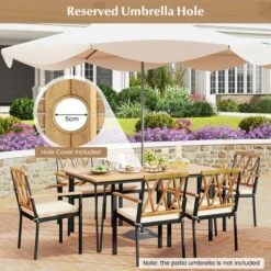 Tangkula 7 PCS Patio Dining Set W/ 2" Umbrella Hole And Seat Cushions For Garden 11 Tangkula 7 PCS Patio Dining Set W/ 2" Umbrella Hole And Seat Cushions For Garden -Tangkula Shop GUEST 324fb0e3 cc5f 4a39 9d66 54a2e3594d77