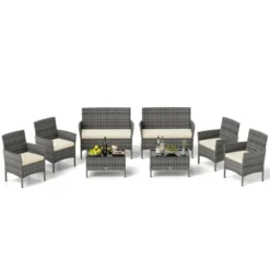 Tangkula 8-Piece Patio Furniture Set with PE Rattan & Washable Cushions -Tangkula Shop GUEST 32aca498 7e21 4cbc 9fd2 5a20f8d69bca