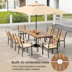 Tangkula 9 PCS Patio Dining Set W/ Rectangular Acacia Wood Dining Table 8 Cushioned Chairs -Tangkula Shop GUEST 32d6262b 475a 4386 b981 6f80524ed92a