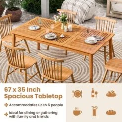 Tangkula 67” Outdoor Acacia Wood Dining Table - 6-Person Rectangular Patio Table with Umbrella Hole 14 Tangkula 67” Outdoor Acacia Wood Dining Table - 6-Person Rectangular Patio Table with Umbrella Hole -Tangkula Shop GUEST 330bd820 a6b7 4208 86d6 b78f8b1c6ba1