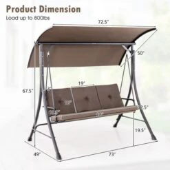 Tangkula 3-Seat Outdoor Porch Swing with Adjustable Canopy & Thickened Cushions 10 Tangkula 3-Seat Outdoor Porch Swing with Adjustable Canopy & Thickened Cushions -Tangkula Shop GUEST 33177844 12d3 45ae 8c37 0022298435eb