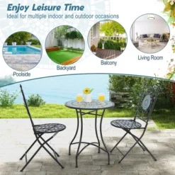 Tangkula 24-Inch Outdoor Bistro Table with Elegant Ceramic Tile Mosaic Top -Tangkula Shop GUEST 33189155 e098 436c 838f 67aad3513822