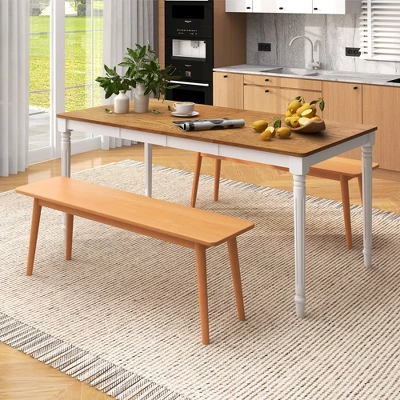 Tangkula Extendable Dining Table - 3-Stage Farmhouse Kitchen Table for 4-8 People 3 Tangkula Extendable Dining Table - 3-Stage Farmhouse Kitchen Table for 4-8 People - Image 3