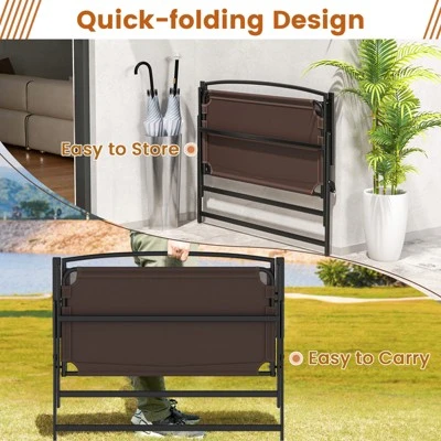 Tangkula Foldable 2-Person Garden Bench - Portable Outdoor Patio Loveseat 4 Tangkula Foldable 2-Person Garden Bench - Portable Outdoor Patio Loveseat - Image 4