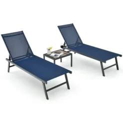 Tangkula 3-Piece Aluminum Patio Chaise Lounge Set with Adjustable Recliners and Coffee Table -Tangkula Shop GUEST 341ae147 d2f2 4ad8 952c ba7ac49d0f31