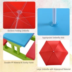 Tangkula Kids Picnic Table Set Indoor Outdoor Toddler Table With Bench & Removable Umbrella Portable Children Play Set 15 Tangkula Kids Picnic Table Set Indoor Outdoor Toddler Table With Bench & Removable Umbrella Portable Children Play Set -Tangkula Shop GUEST 34923e2c 8757 48ba ae53 a1e83aed3931