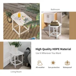 Tangkula Adirondack Outdoor Side Table - Weather Resistant Patio Tea Table -Tangkula Shop GUEST 34d8ff3d 98bf 496b 8359 fdb66d543c2c