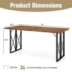 Tangkula 67" Heavy-Duty Rectangle Table Acacia Wood Dining Table W/ Umbrella Hole Patio 7 Tangkula 67" Heavy-Duty Rectangle Table Acacia Wood Dining Table W/ Umbrella Hole Patio -Tangkula Shop GUEST 35bf8c2f db8c 4516 89fc b8f561a17975