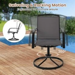 Tangkula Patio Swivel Chairs Set Of 4 W/ High Back & Round Metal Base For Backyard -Tangkula Shop GUEST 35cddc78 3c26 40b7 943e aad9756f9f2b
