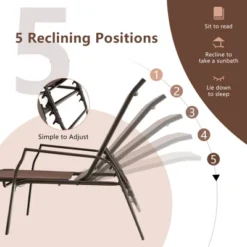 Tangkula Set Of 2 Patio Chaise Lounge Stackable Folding Lounge Chair W/ Adjustable Back -Tangkula Shop GUEST 35e1569e 3d91 4cd4 b210 839ef6111781