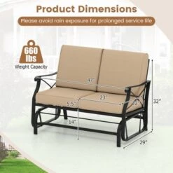 Tangkula 2-Person Outdoor Glider Rocking Chair Loveseat with Extra Thick Cushions -Tangkula Shop GUEST 365c0d87 f5bf 4596 a96d 50422f33e6fd