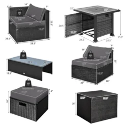 Tangkula 9-Piece Outdoor Furniture Set with 32" Fire Pit Table & Storage Box -Tangkula Shop GUEST 367d4925 e8d1 410a b930 04cfae980410