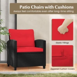 Tangkula 3 PCS Patio Furniture Set W/Tempered Glass Coffee Table Washable Cushions -Tangkula Shop GUEST 36d22d33 90d5 4e8c a3c4 84886911ec08