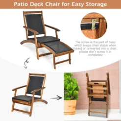 Tangkula 2-Piece Patio Folding Rattan Chaise Lounge Chair Set with Acacia Wood Frame 11 Tangkula 2-Piece Patio Folding Rattan Chaise Lounge Chair Set with Acacia Wood Frame -Tangkula Shop GUEST 37304380 b304 40dc a6ad 29990423345e